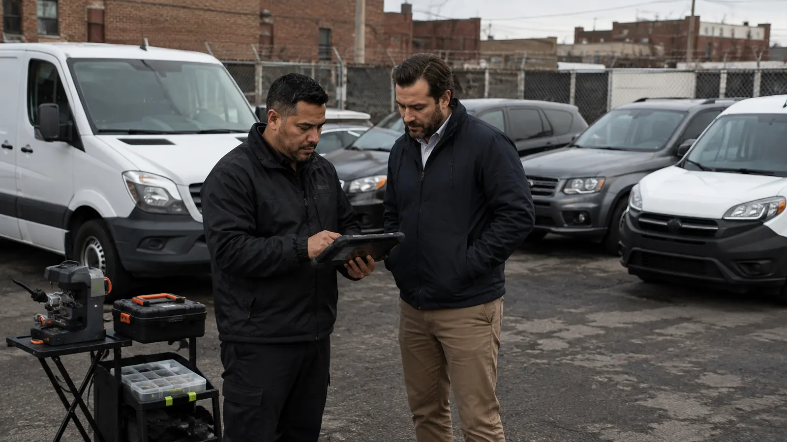 Mobile automotive key support prepared for vehicle dispatch in New Jersey